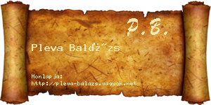 Pleva Balázs névjegykártya